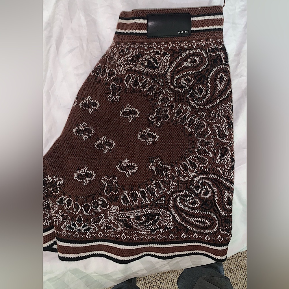 Brown Amiri bandana basketball shorts. Size small for men